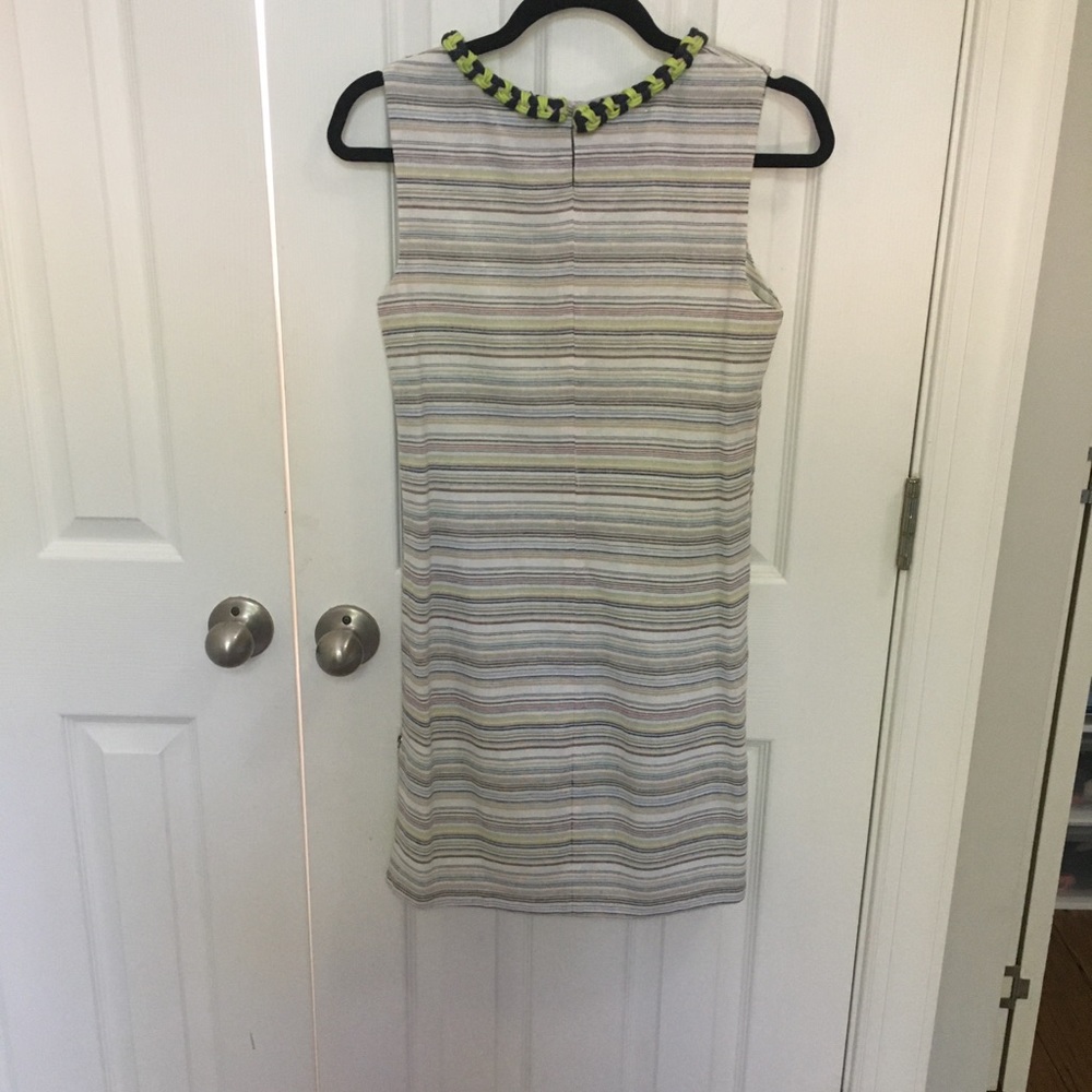 Ara zip side stripe dress with rope neck detail
